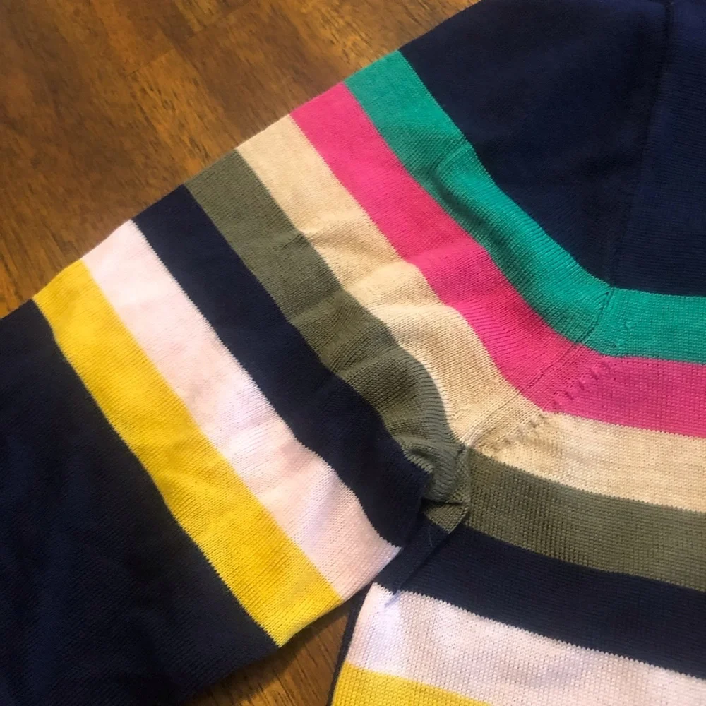 New w/ Defect: J. Crew Tippi Sweater in Multistripe with Buttons in size Small!